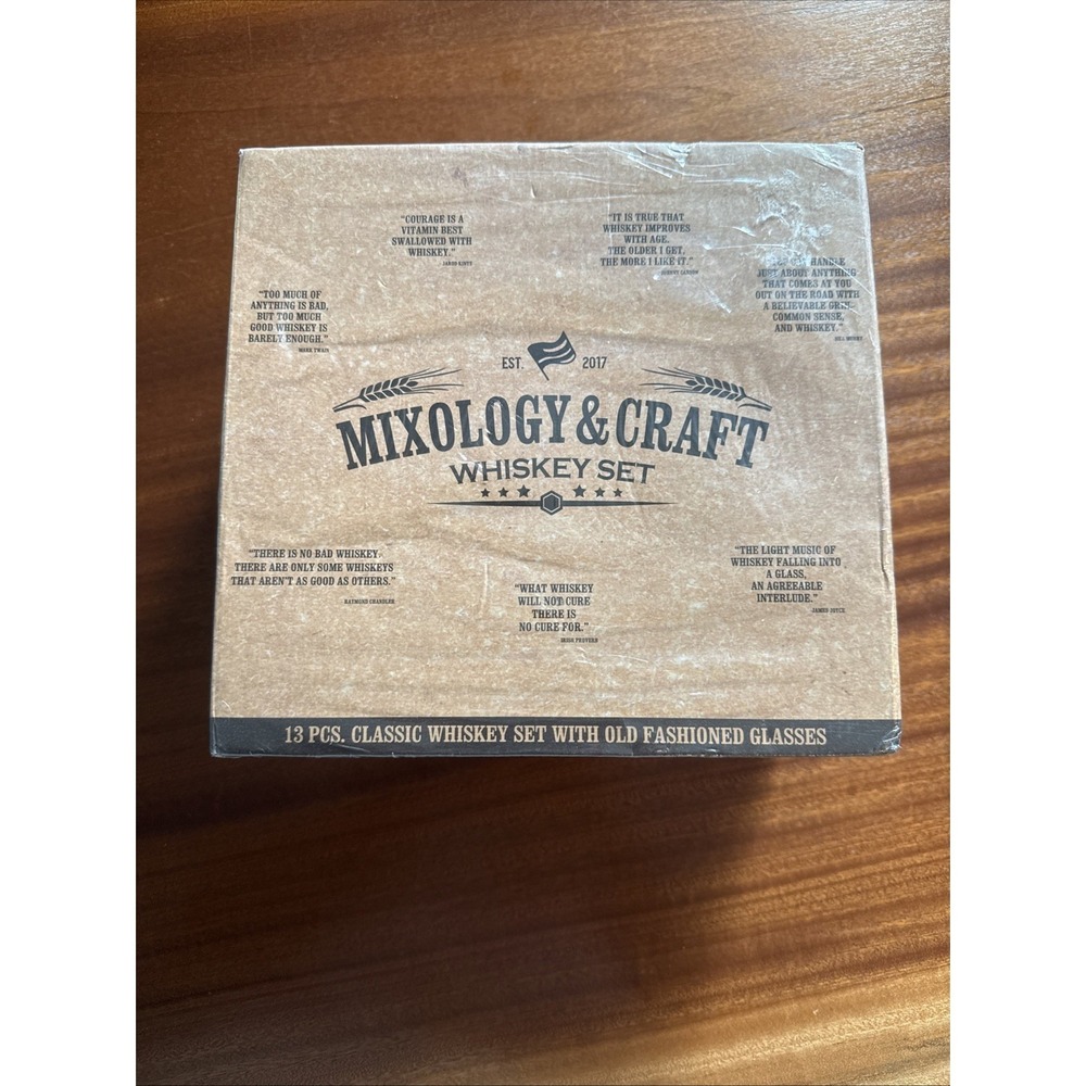 Mixology &‎ Craft 13 Piece Whiskey Set Old Fashion Glasses New Sealed